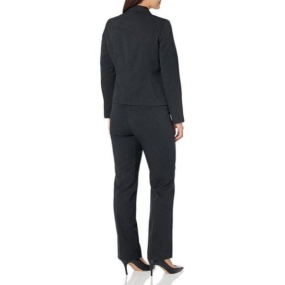 Le Suit Petite Black Pinstripe PANTS‎ ONLY nterview Work - Picture 2 of 14